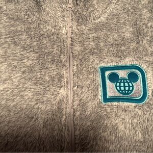 Walt Disney World Gray Fleece Jacket with Disney “D” Logo Patch